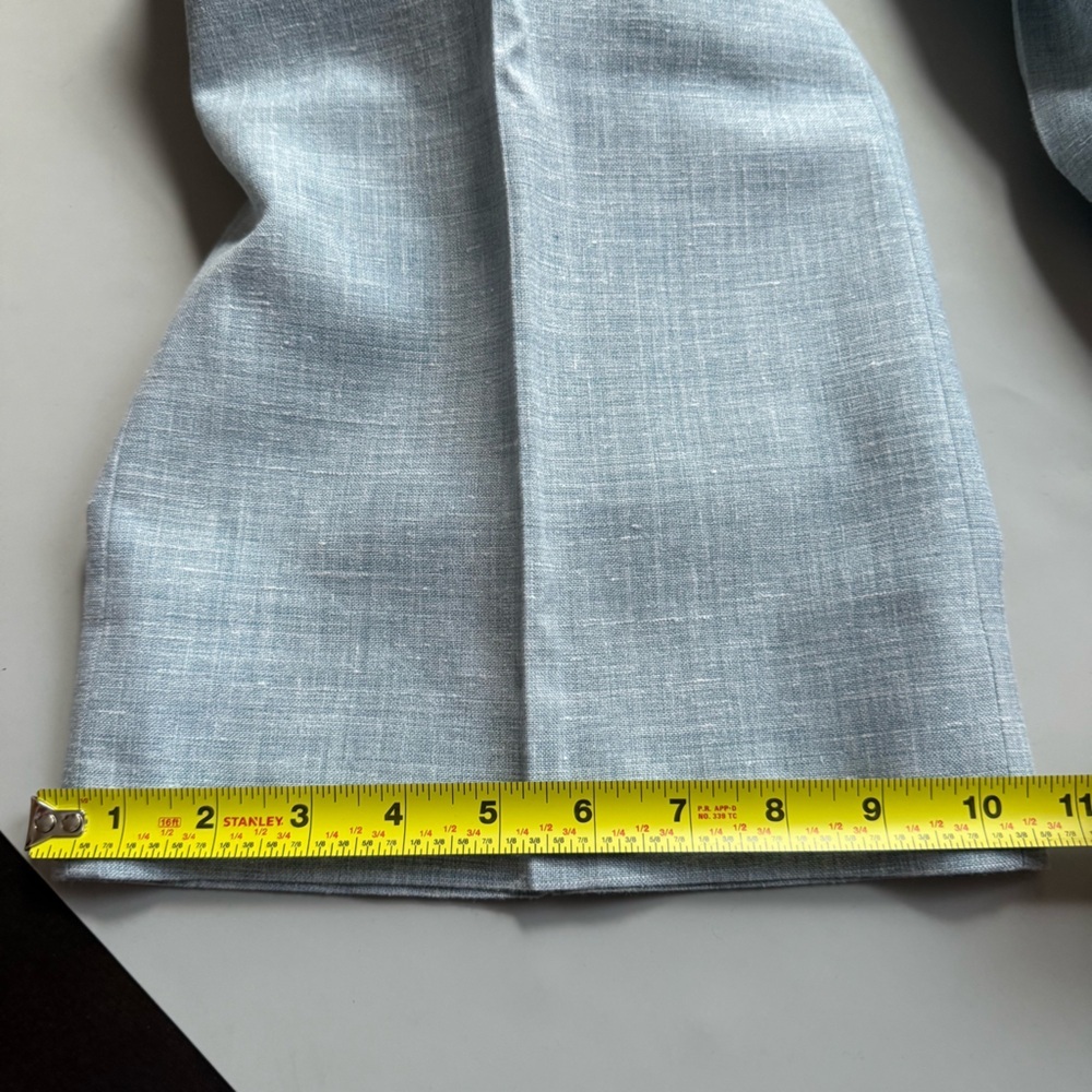 vtg Yves Saint Laurent YSL Linen Trouser Wide Leg Pants Women’s Blue 10 / Medium - Picture 9 of 12